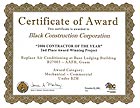 Certificate of Award